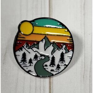 Mountian Adventure Pin for Hat, Lapel, Lanyard, Apron, Jacket or Backpack